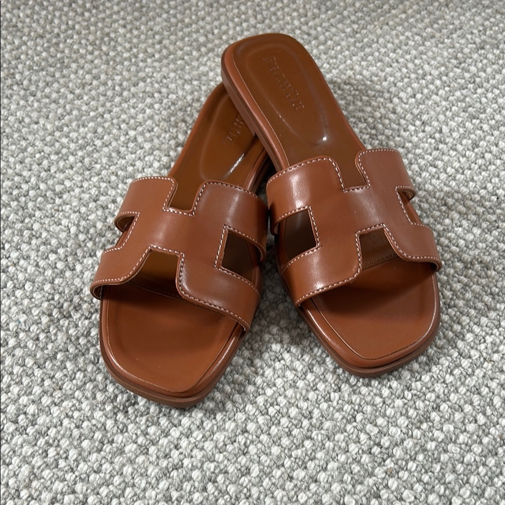 Brown Slide Sandals